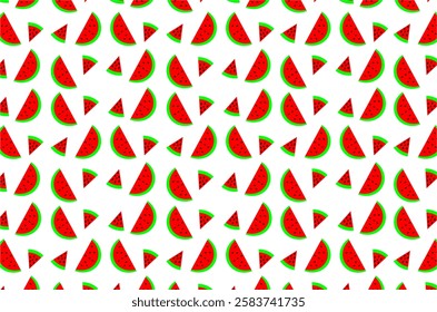 Set of watermelon slice pattern. Seamless pattern of watermelon. Watermelon slices collection. Summer watermelon fruit seamless pattern.