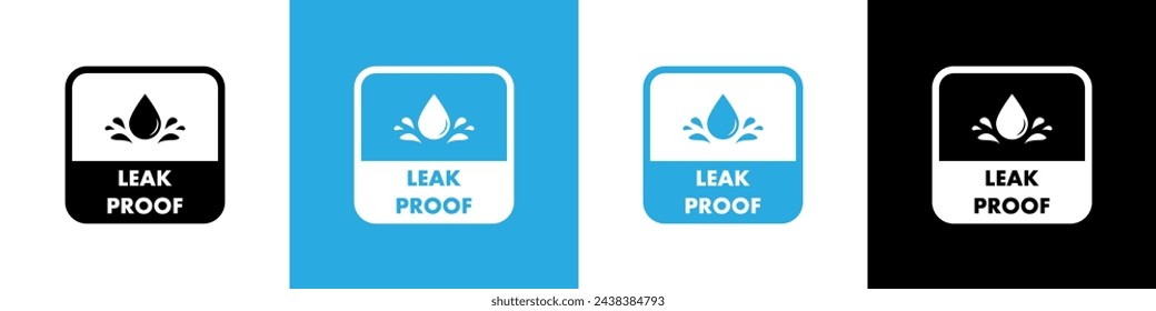 Set waterproof badge vector for product. Leak proof vector logo design. Collection of water resistant signs. Water protection, liquid proof protection.