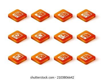 Establezca el documento de archivo WAV, el icono GIF, MP3, EML, M3U y JPG. Vector