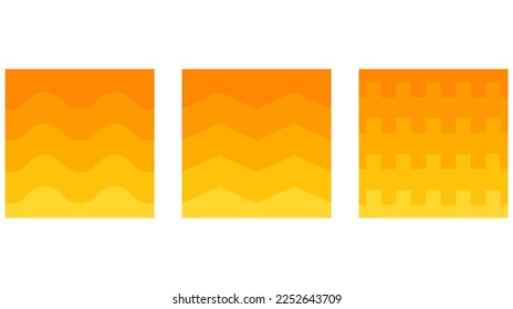 Set of Wave abstract background, curve layout cover, art graphic pattern, vector illustration .