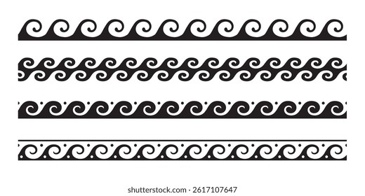 set of wave border. Vector design elements. Modular design