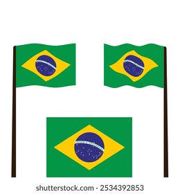 Set Of Wave Brazil flag vector 