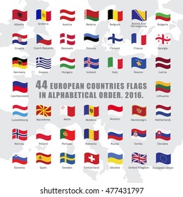 set of wave buttons with European countries flags
