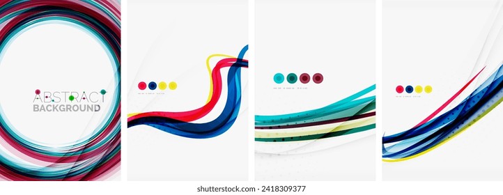 Set of wave design background posters. Vector illustration For Wallpaper, Banner, Background, Card, Book Illustration, landing page