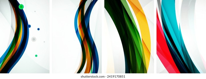 Set of wave design background posters. Vector illustration For Wallpaper, Banner, Background, Card, Book Illustration, landing page