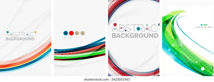 Set of wave design background posters. Vector illustration For Wallpaper, Banner, Background, Card, Book Illustration, landing page