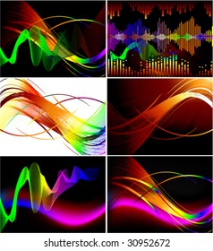 set of wave design - backgrounds