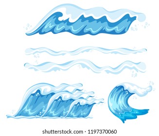 Set of wave element illustration Set of wave element illustration