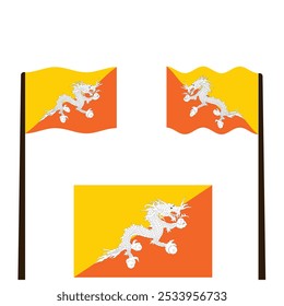 Wellenfahne von Bhutan, Pin-Map-Symbol