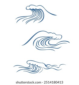 Wellensymboldesign. fließendes Meerwasserzeichen und -symbol.