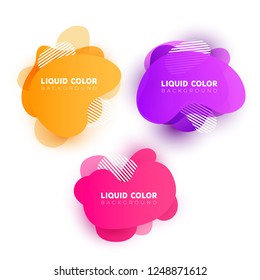 Set of wave liquid  gradient splashes. Vector design for covers, greeting card, poster or flyers.