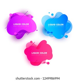 Set of wave liquid  gradient splashes. Vector design for covers, greeting card, poster or flyers.