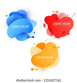 Set of wave liquid  gradient splashes. Vector design for covers, greeting card, poster or flyers.