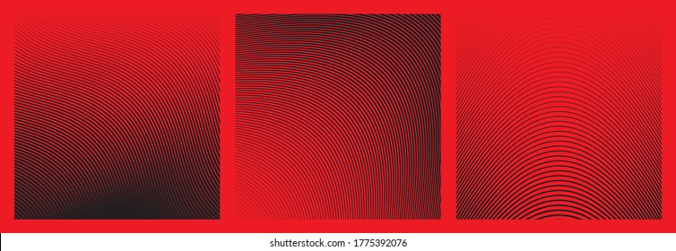 Set Wave Oblique Smooth Lines Pattern in Vector