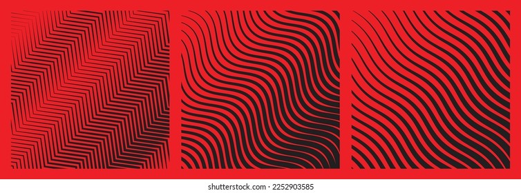 Set Wave Oblique Smooth Lines Pattern in Vector