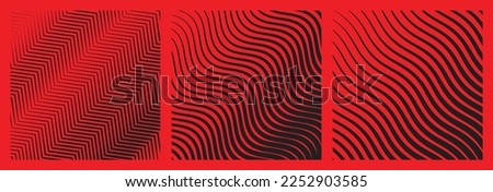 Set of Wave Oblique Smooth Lines Pattern in Vector Stockfoto © 