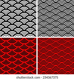 Set of wave ornaments. 