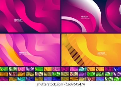 Conjunto de patrones de onda gradientes de fluido, líneas líquidas abstractas para papel tapiz, banner, fondo, tarjeta, ilustración del libro, página de inicio