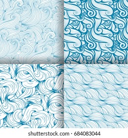 Set of wave patterns (seamlessly tiling).Seamless pattern can be used for wallpaper, pattern fills, web page background,surface textures. Gorgeous seamless wave background