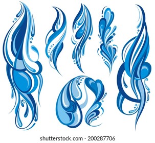 Set of wave symbols for design