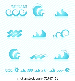 Set of wave symbols for design