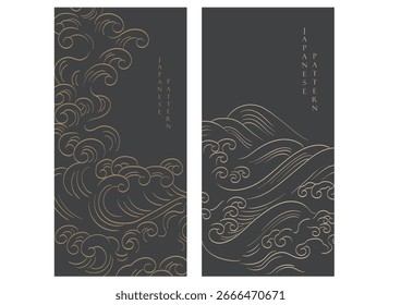 set of wave vector backgrounds in Japanese style