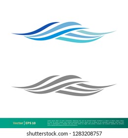 set wave water or smoke fire flame icon vector logo template