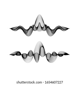 set of waveforms isolated on background. vector illustration