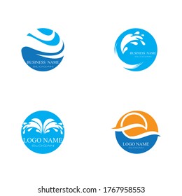 Set Waves Logo Template vector symbol nature