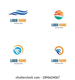Set Waves Logo Template vector symbol nature