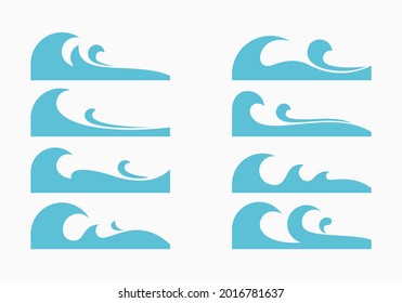 Set of waves vector illustration