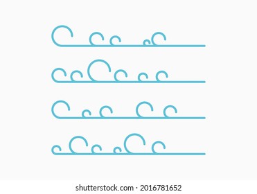 Set of waves vector illustration