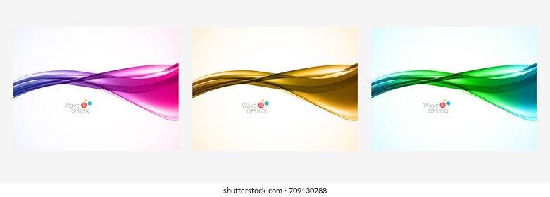 Set of waves vector lines design for brochure, website, flyer design and abstract background...