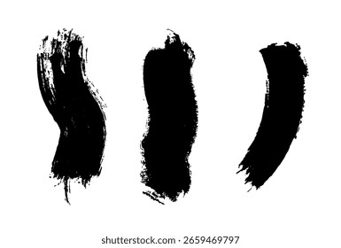 Set Of Wavey Paint Brush Strokes