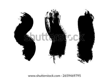 Set Of Wavey Paint Brush Strokes
