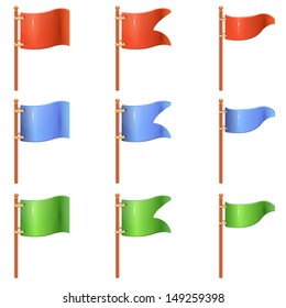Set of waving flags