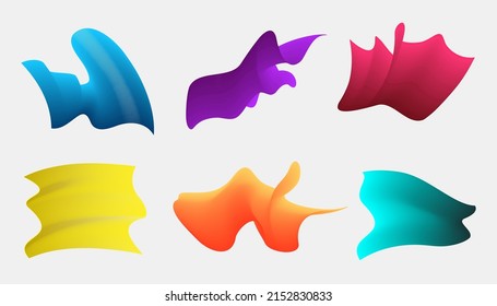 Set of waving style elements, abstract graphic for brochure design, vector illustration