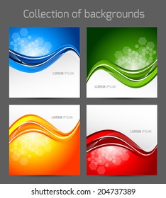 Set of wavy backgrounds