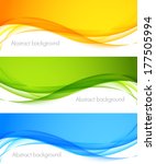 Set of wavy banners