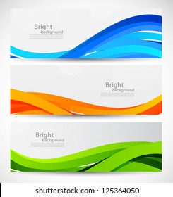 Set of wavy banners