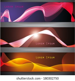Set of wavy banners