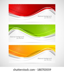 Set of wavy banners