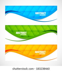 Set of wavy banners