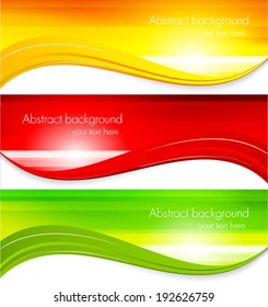 Set of wavy banners