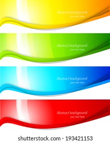 Set of wavy banners