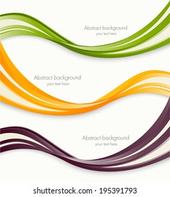 Set of wavy banners