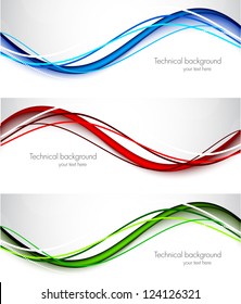 Set of wavy banners. Abstract illustration