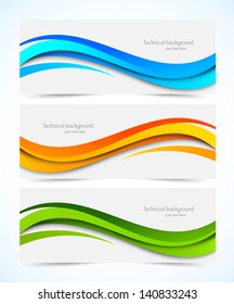 Set of wavy banners. Abstract illustration