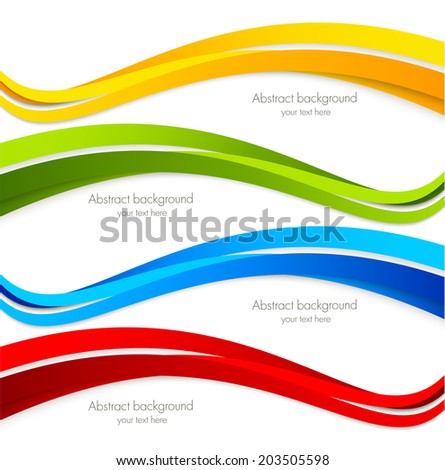 Set of wavy colorful banners