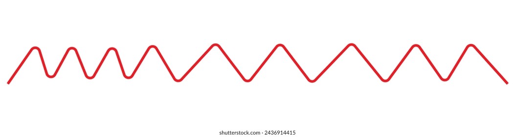 Set of wavy - curvy and zigzag - criss cross horizontal lines